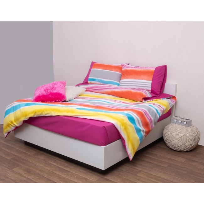 Σετ Πάπλωμα Υπέρδιπλο 220x240 Τέμπερα Πορτοκαλί